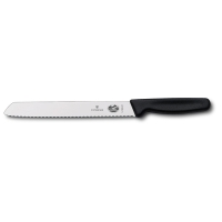 Нож для хлеба VICTORINOX, лезвие 21 см. с серрейторной заточкой, чёрный