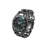 Часы Leatherman TREAD TEMPO, чёрные, со стальным браслетом - мультитулом.
