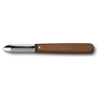 Нож для чистки картофеля VICTORINOX, одностороннее лезвие, деревянная рукоять