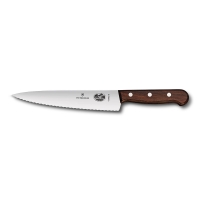 Нож для разделки мяса VICTORINOX Rosewood, лезвие 19 см. с серрейторной заточкой, деревянная рукоятка