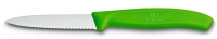 Нож для овощей VICTORINOX SwissClassic, лезвие 8 см с серрейторной заточкой, зелёный