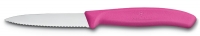 Нож для овощей VICTORINOX SwissClassic, лезвие 8 см с серрейторной заточкой, розовый