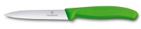 Нож для овощей VICTORINOX SwissClassic, лезвие 10 см с серрейторной заточкой, зелёный