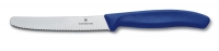 Нож столовый VICTORINOX SwissClassic, лезвие 11 см с серрейторной заточкой, синий
