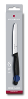 Набор из 6 столовых ножей VICTORINOX SwissClassic, 11 см, серрейторная заточка, синяя рукоять