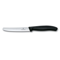 Нож столовый VICTORINOX SwissClassic, лезвие 11 см с серрейторной заточкой, чёрный