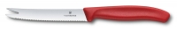Нож для сыра и колбасы VICTORINOX SwissClassic, лезвие 11 см с серрейторной заточкой, красный