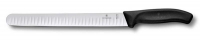 Нож для тонкой нарезки, слайсер VICTORINOX SwissClassic, широкое рифлёное лезвие 25 см., чёрный