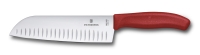 Нож сантоку VICTORINOX SwissClassic, рифлёное лезвие 17 см., красный, в подарочной коробке