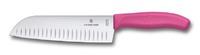 Нож сантоку VICTORINOX SwissClassic, рифлёное лезвие 17 см., розовый, в картонном блистере