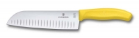 Нож сантоку VICTORINOX SwissClassic, рифлёное лезвие 17 см., жёлтый, в картонном блистере