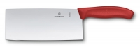 Нож шеф повара "китайский стиль" VICTORINOX SwissClassic, прямое лезвие 18 см., красный, в подарочной коробке