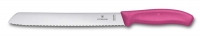 Нож для хлеба VICTORINOX SwissClassic, лезвие 21 см. с серрейторной заточкой, розовый, в блистере