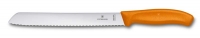 Нож для хлеба VICTORINOX SwissClassic, лезвие 21 см. с серрейторной заточкой, оранжевый, в блистере