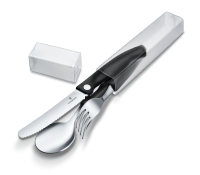 Набор VICTORINOX Swiss Classic Set, складной нож, вилка и ложка, чёрный