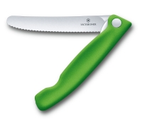 Складной нож для овощей VICTORINOX Swiss Classic Foldable Paring Knife, лезвие 11 см. с серрейторной заточкой, зелёный