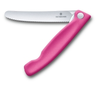 Складной нож для овощей VICTORINOX Swiss Classic Foldable Paring Knife, лезвие 11 см. с серрейторной заточкой, розовый