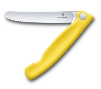 Складной нож для овощей VICTORINOX Swiss Classic Foldable Paring Knife, лезвие 11 см. с серрейторной заточкой, жёлтый
