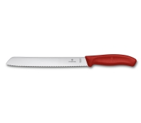 Нож для хлеба VICTORINOX SwissClassic, лезвие 21 см. с серрейторной заточкой, красный, в блистере