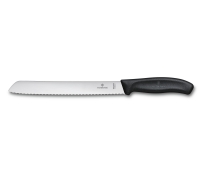 Нож для хлеба VICTORINOX SwissClassic, лезвие 21 см. с серрейторной заточкой, чёрный, в блистере