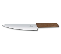 Нож для разделки VICTORINOX Swiss Modern Walnut Wood Handle, лезвие 22 см., коричневый, в подарочной коробке