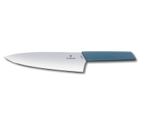 Нож для разделки VICTORINOX Swiss Modern Synthetic Handle, широкое лезвие 20 см., васильково-голубой, в картонном блистере