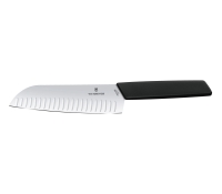 Нож сантоку VICTORINOX Swiss Modern Synthetic Handle, лезвие 17 см., чёрный, в картонном блистере