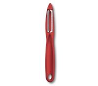 Нож для чистки овощей VICTORINOX универсальный, двустороннее зубчатое лезвие, красная рукоять