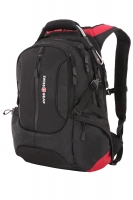 Рюкзак SWISSGEAR, 15”, черный/красный, полиэстер 1200D, 36х17х50 см, 30 л