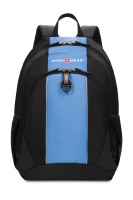 Рюкзак школьный SWISSGEAR, чёрный/голубой, полиэстер 420D, 32х14х45 см, 20 л.