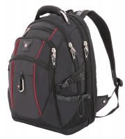 Рюкзак SWISSGEAR, 15”, чёрный/красный, полиэстер 900D/М2 добби, 34x23x48 см, 38 л
